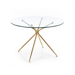 Стол обеденный HALMAR RONDO прозрачный/золотой 110